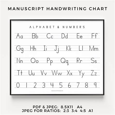 Image result for Handwriting Alphabet Chart Printable