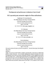 Development and performance evaluation of servo based PLC operated ...