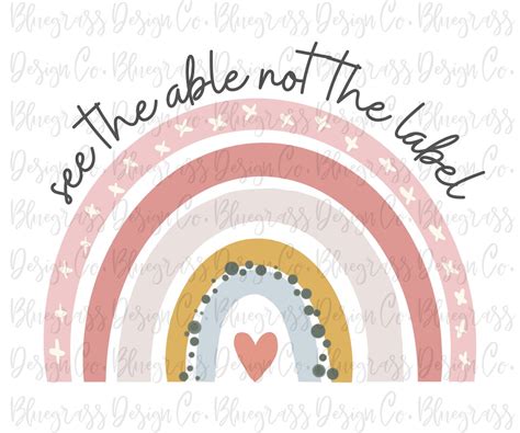 Buy See the Able Not the Label PNG, Boho Rainbow, SPED PNG, Digital ...