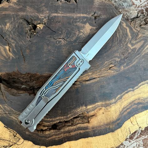 Reate EXO M D/E Gravity Knife Titanium Handle w/ Multi-Color G10 ...