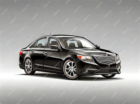 Premium AI Image | Black sedan car isolated on white background