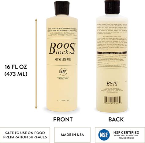 John Boos MYSB Mystery Butcher Block Oil, 16 Ounce Bottle - Elgato Key ...