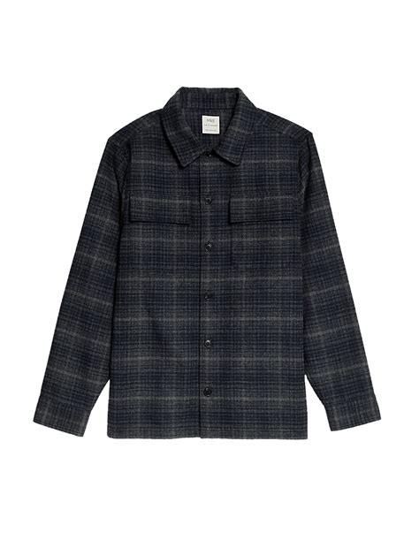 Buy Textured Check Overshirt at Marks & Spencer