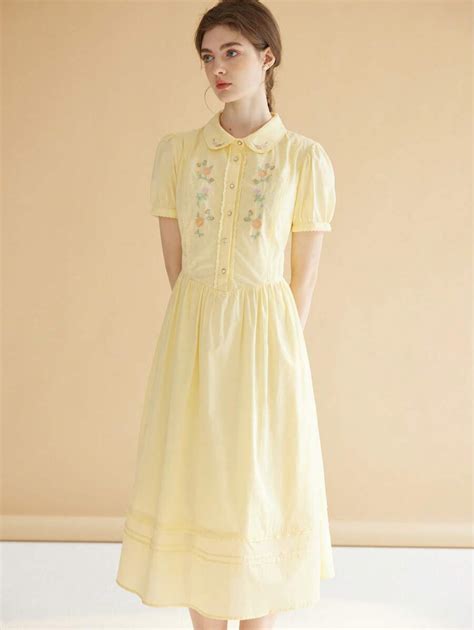 Women's Floral Print Short Sleeve Maxi Yellow Dress Commuter Office ...