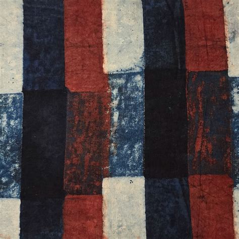Pure Cotton Ajrak Rust Blue And Rust Red Different Colour Joint Bricks ...