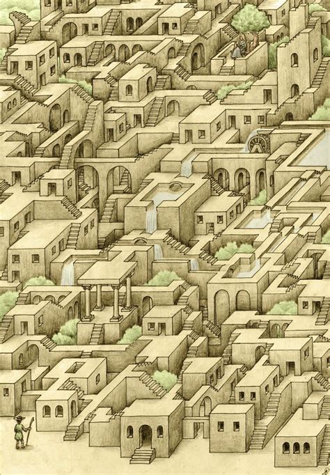 City of stairs art print escher impossible architecture – Artofit