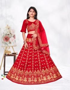 PIYAMILAN Girls Lehenga Choli Ethnic Wear Embroidered Lehenga, Choli ...