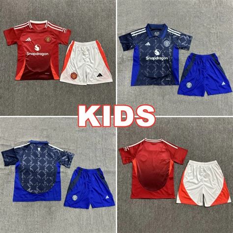 24/25 Manchester United Home Away 2024 2025 kids kit Children's ...