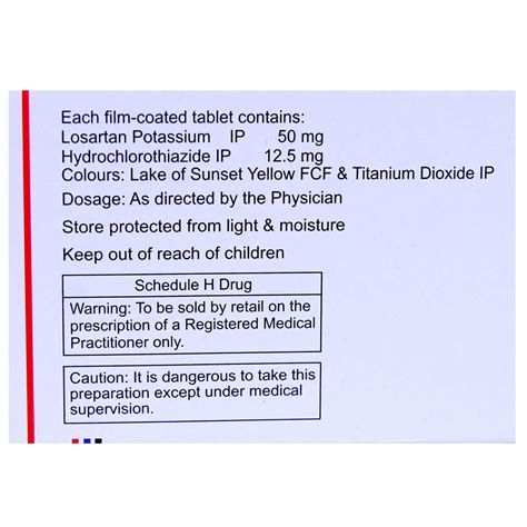 Losanorm H 50 Tablet 10's Price, Uses, Side Effects, Composition ...