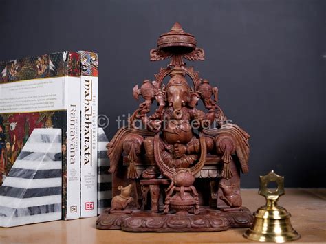 Ganesha 14" | Oakwood Stone – Tilak Stone Arts India