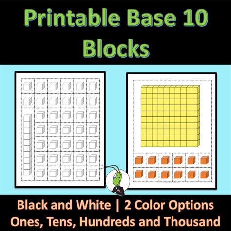 Base Ten Blocks Printable and Clip Art | Tens and Ones Place Value ...