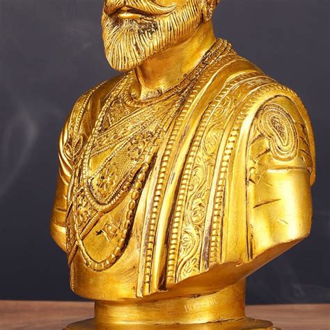 Brass Chatrapati Shivaji Maharaj Bust 8" Statue – Budhshiv.com
