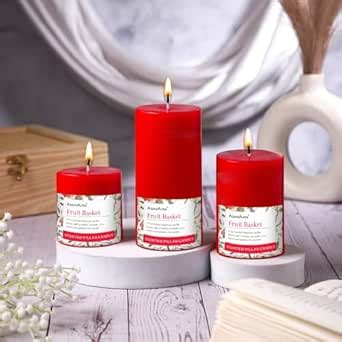 Asian Aura Scented Pillar Candles – Pack of 3 | Decorative Candles for ...