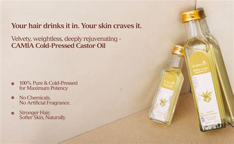 Buy CAMIA Premium Cold Pressed Organic Castor Oil For Skin, Hair ...