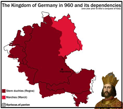 The Kingdom of Germany in 960 and its dependencies... - Maps on the Web