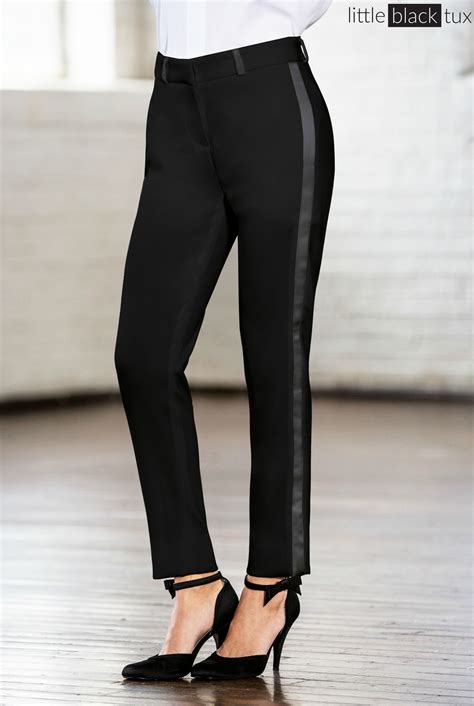 Women's Black Ultra Slim Tuxedo Pants / Ladytux. slim fit, belt loops ...