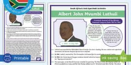 Albert Luthuli - Twinkl South Africa - Teaching Resources