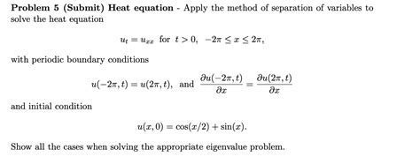 Image result for Using Separation Method for Heat Equation