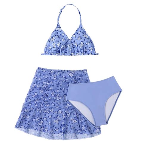 EnJoCho Girls' Three-Piece Bathing Suit Set Teenagers Europe And ...