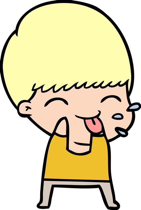 cartoon boy blowing raspberry 12459155 Vector Art at Vecteezy