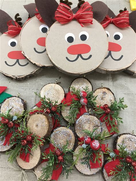diy christmas ornaments wood slices