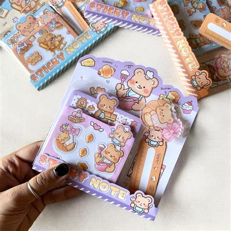 Cute bear Sticky notes with pendant l Pack of 1 – Inkarto