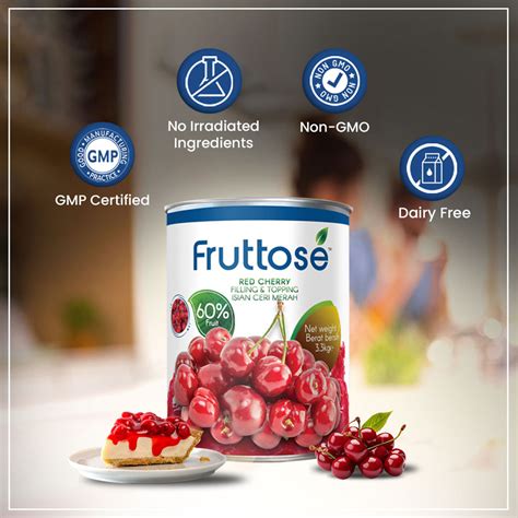 Red Cherry Filling & Topping (60% Fruit) 3.3 Kg By Fruttose