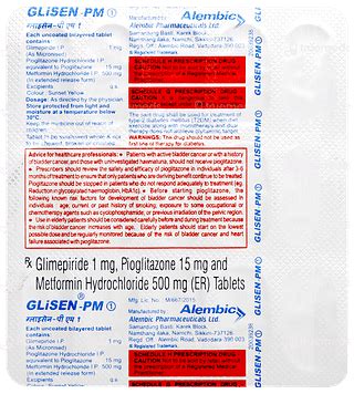 Glisen Pm 1 Tablet 15: Uses, Side Effects, Price & Substitutes
