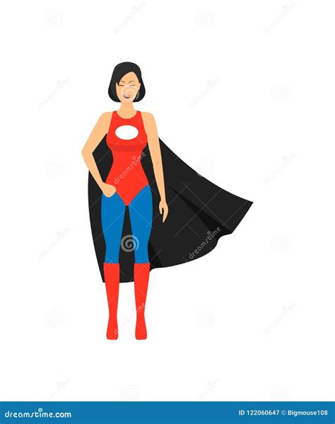 Cartoon Female Superhero Character. Vector Stock Vector - Illustration ...