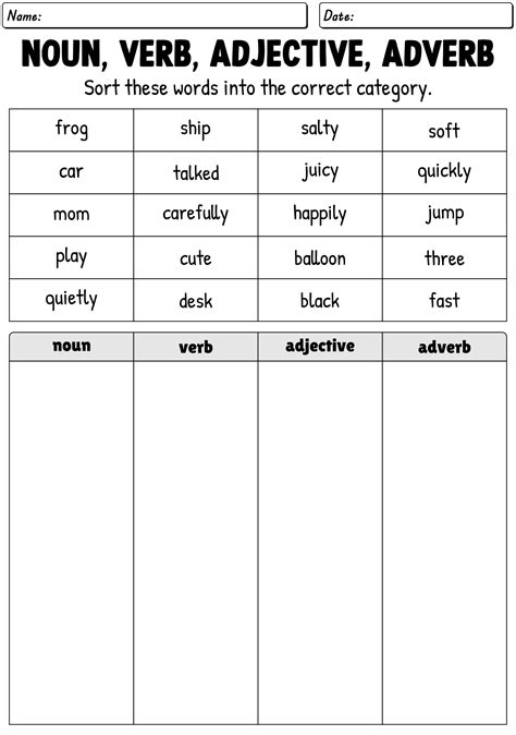 15 Nouns And Adjectives Worksheets - Free PDF at worksheeto.com
