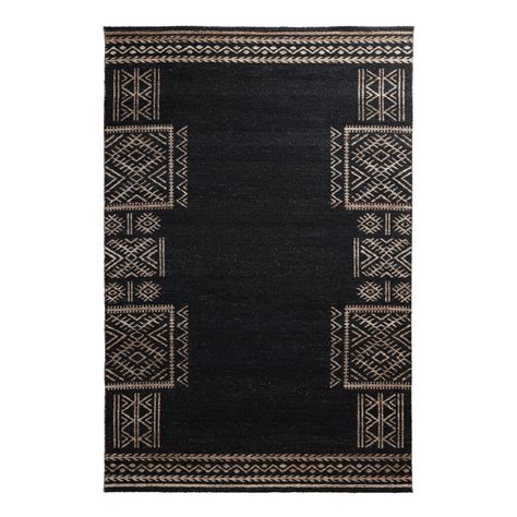 Kavi Black and Tan Indoor Outdoor Rug - World Market