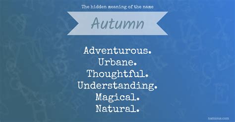 What Does Autumn Mean As A Name at Willard Decker blog