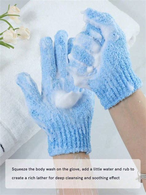 20pcs/Pack Double-Sided Exfoliating Bath Gloves, Medium Size Scrubbing ...