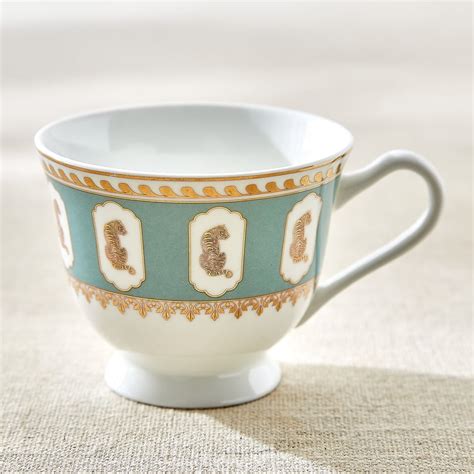 Buy India Inspired Tiger Bone China Printed Cup and Saucer - 150ml from ...