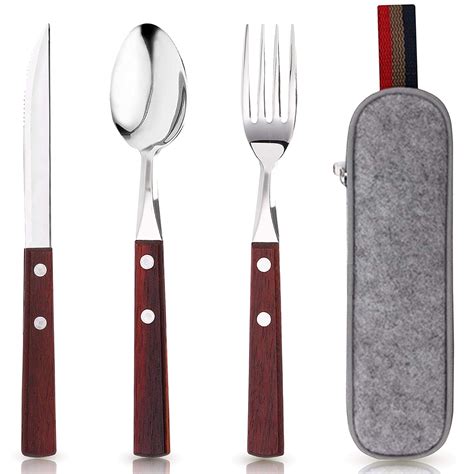 BEWBOW Stainless Steel Travel Utensils with Case, Healthy & Eco ...