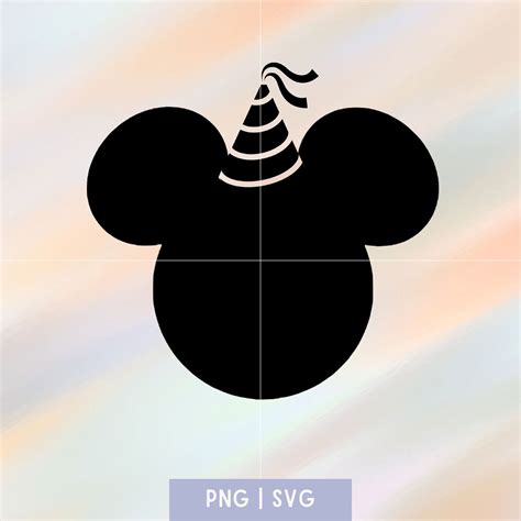 Birthday Mickey Mouse Head Party Hat Mickey Silhouette Disney Birthday ...