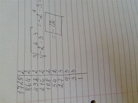 find the cube root of (-1728) by prime factorisation method - Brainly.in