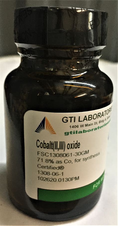 Cobalt(II,III) oxide, 71.8% as Co, for synthesis, Certified® 30g