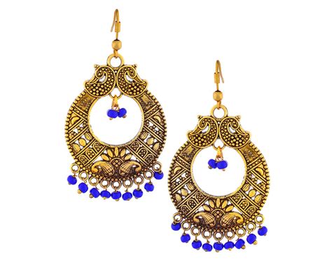 VAMA FASHIONS Vintage Antique Gold Finished Oxidised Big Chandbali ...