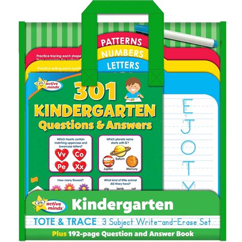 Active Minds Kindergarten Tote & Trace – Wipe-Clean Boards & 192-Page ...