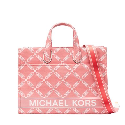 Michael Kors Gigi Logo Grab Coral Tote