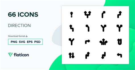 DIRECTION Icon Pack | Black fill | 66 .SVG Icons
