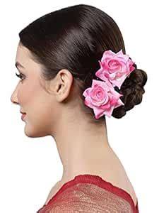 Buy Vogue Hair Accessories Light Weight Rose Flower Bun Maker Juda Pins ...