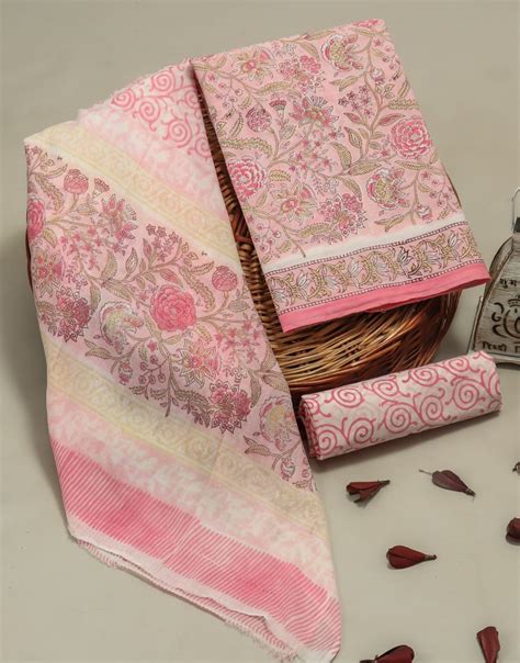 Designer Hand Block Print Pure Cotton Suit With Mulmul Dupatta Malys102