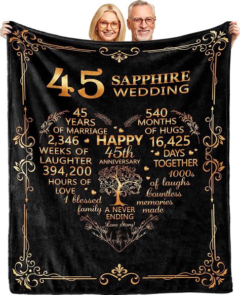 45th Wedding, Gift for 45th Wedding Anniversary,45th Sapphire Wedding ...