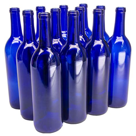 Blue Glass Wine Bottles