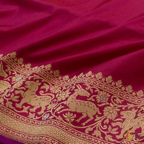 Red-Magenta Pure Katan Silk Banarasi Handloom Saree - Tilfi