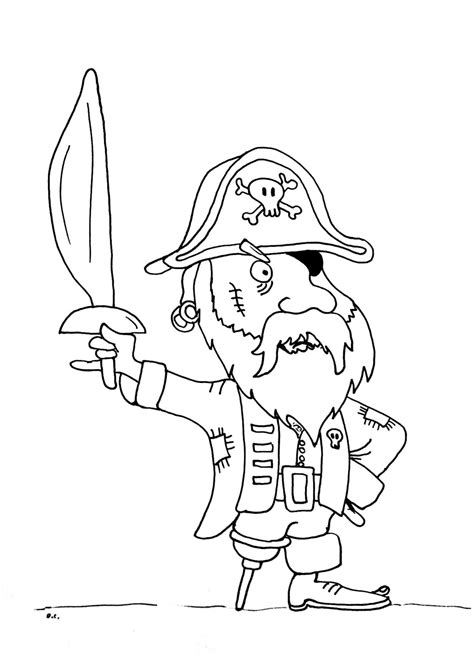 Pirate coloring page for kids - Pirate Coloring Pages
