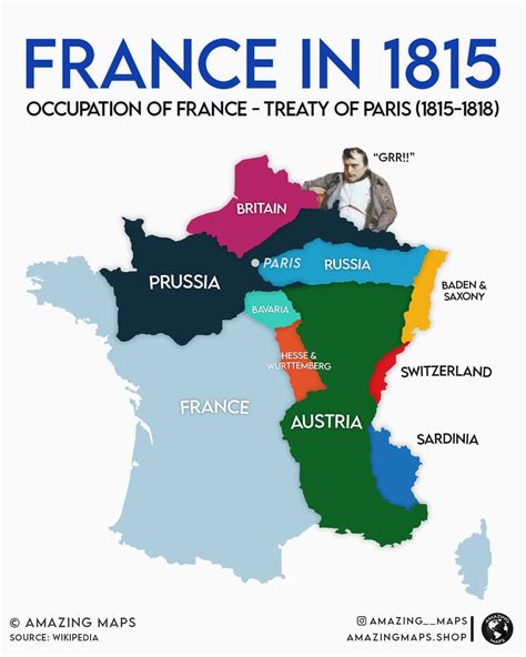 Zones of Occupation Of France From June 1815 to November 1818 Following Napoleon's Defeat ...