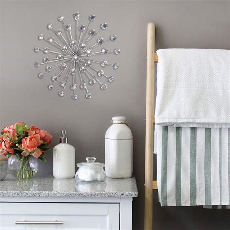 Silver Metal Bling Burst Wall Art, 12"